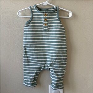 Striped Green and White Kids Bodysuit